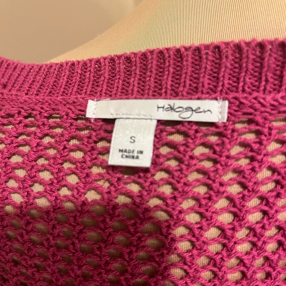 Halogen Hot Pink Open Weave Sweater, size Small - Picture 3 of 4